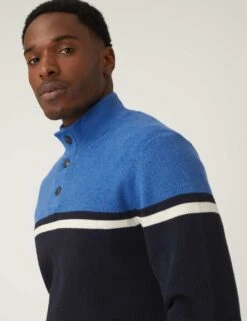 Cotton Blend Ribbed Funnel Neck Jumper -Marksandspencer Sale Store SD 03 T30 2877M F4 X EC 1