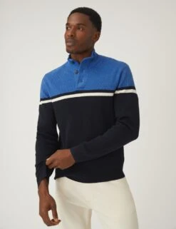 Cotton Blend Ribbed Funnel Neck Jumper -Marksandspencer Sale Store SD 03 T30 2877M F4 X EC 3