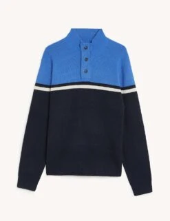 Cotton Blend Ribbed Funnel Neck Jumper -Marksandspencer Sale Store SD 03 T30 2877M F4 X EC 90