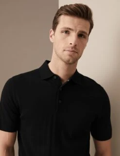 Pure Extra Fine Merino Wool Knitted Polo -Marksandspencer Sale Store SD 03 T30 3006M Y0 X EC 2