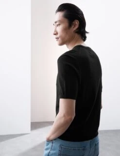Pure Extra Fine Merino Wool Knitted T-Shirt -Marksandspencer Sale Store SD 03 T30 3008M Y0 X EC 3