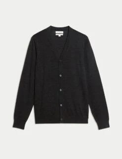 Pure Extra Fine Merino Wool V-Neck Cardigan -Marksandspencer Sale Store SD 03 T30 3642M VP X EC 90