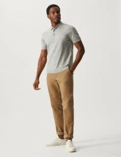 Cotton Rich Short Sleeve Knitted Polo Shirt 7 Cotton Rich Short Sleeve Knitted Polo Shirt -Marksandspencer Sale Store SD 03 T30 4188M T4 X EC 1