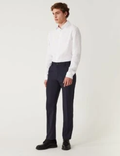 Tailored Fit Flat Front Stretch Trousers