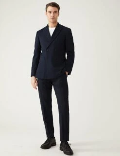 Textured Jersey Double Breasted Jacket