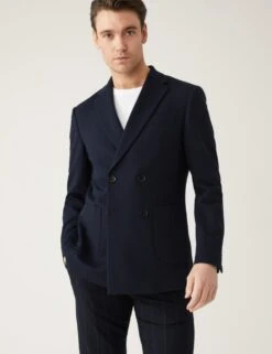 Textured Jersey Double Breasted Jacket -Marksandspencer Sale Store SD 03 T70 4415D F0 X EC 1