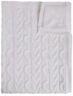 Pure Cotton Cable Knitted Fleece Shawl -Marksandspencer Sale Store SD 03 T92 4758C K4 X EC 95
