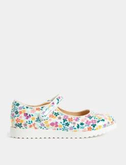 Kids’ Riptape Floral Mary Jane Shoes (4 Small - 13 Small)