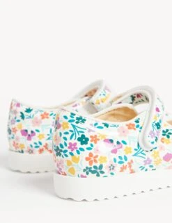 Kids’ Riptape Floral Mary Jane Shoes (4 Small - 13 Small) -Marksandspencer Sale Store SD 04 T72 4388Y ZZ X EC 1