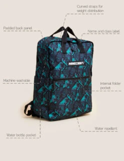 Kids’ Water Repellent Minecraft™ School Backpack -Marksandspencer Sale Store SD 04 T72 6140F Y4 X EC 4