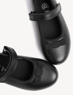 Kids’ Leather Freshfeet™ Bow School Shoes (8 Small - 2 Large) -Marksandspencer Sale Store SD 04 T72 8688B Y0 X EC 1