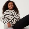 Cotton Rich Zebra Print Sweatshirt (6-16 Yrs) -Marksandspencer Sale Store SD 04 T74 1108V VP X EC 0