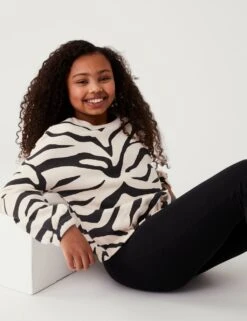 Cotton Rich Zebra Print Sweatshirt (6-16 Yrs)