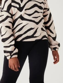 Cotton Rich Zebra Print Sweatshirt (6-16 Yrs) -Marksandspencer Sale Store SD 04 T74 1108V VP X EC 1