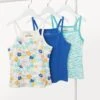 3pk Cotton Rich Printed Vests (6-16 Yrs)