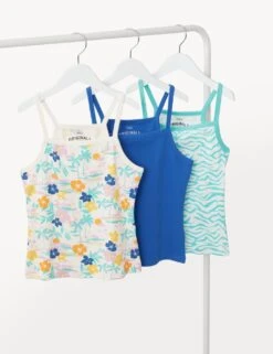 3pk Cotton Rich Printed Vests (6-16 Yrs)