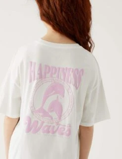 No Brand Pure Cotton Dolphin T-Shirt (6-16 Yrs) -Marksandspencer Sale Store SD 04 T74 2354V Z0 X EC 3