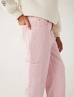 Wide Leg Pure Cotton Cargo Jeans (6-16 Yrs) -Marksandspencer Sale Store SD 04 T74 9525N A0 X EC 2