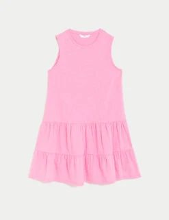 Pure Cotton Tiered Dress (6-16 Yrs)
