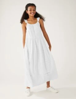 Pure Cotton Maxi Dress (6-16 Yrs) -Marksandspencer Sale Store SD 04 T74 9789S Z0 X EC 3