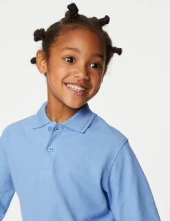 2pk Unisex Pure Cotton School Polo Shirts (2-18 Yrs) -Marksandspencer Sale Store SD 04 T76 2074 E0 X EC 2