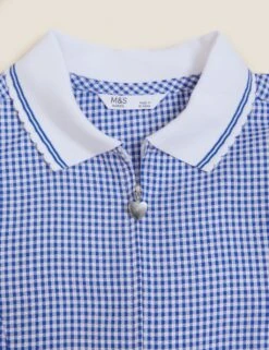 No Brand Girls' Gingham Pleated Zip School Playsuit (2-14 Yrs) -Marksandspencer Sale Store SD 04 T76 6482 O4 X EC 7