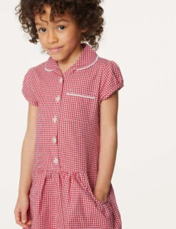 2pk Girls' Cotton Plus Fit School Dresses (4-14 Yrs) -Marksandspencer Sale Store SD 04 T76 6487P B0 X EC 1