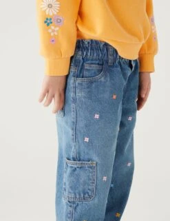 Denim Embroidered Jean (2-8 Yrs) -Marksandspencer Sale Store SD 04 T77 3611D HP X EC 1
