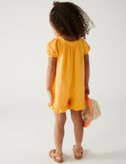 Pure Cotton Playsuit (2-8 Yrs) -Marksandspencer Sale Store SD 04 T77 3681E JO X EC 2