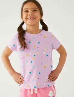 Pure Cotton Spotted T-Shirt (2-8 Yrs)