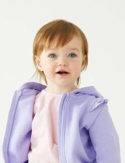 Cotton Rich Zip Hoodie (0-3 Yrs) -Marksandspencer Sale Store SD 04 T78 2027B G0 X EC 5