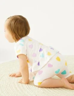 Cotton Rich Heart Print Shorts (0-3 Yrs)