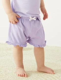 Pure Cotton Frill Shorts (0-3 Yrs) -Marksandspencer Sale Store SD 04 T78 2067B G0 X EC 5