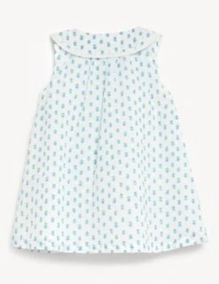 Pure Cotton Floral Dress (0-3 Yrs) -Marksandspencer Sale Store SD 04 T78 2112E Y8 X EC 1