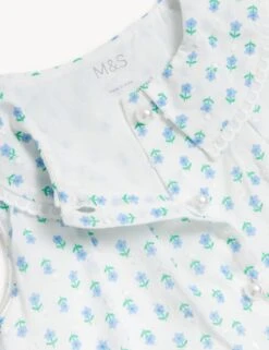 Pure Cotton Floral Dress (0-3 Yrs) -Marksandspencer Sale Store SD 04 T78 2112E Y8 X EC 2