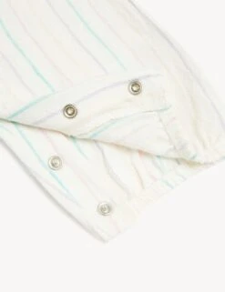 2pc Cotton Rich Striped Romper Outfit (0-3 Yrs) -Marksandspencer Sale Store SD 04 T78 2168A ZZ X EC 4