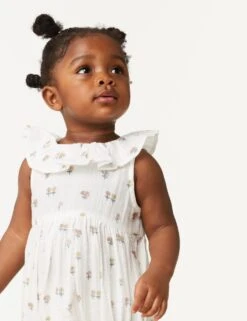 Pure Cotton Floral Romper (0-3 Yrs)