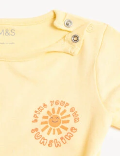 Pure Cotton Sunshine Slogan T-Shirt (0-3 Yrs) -Marksandspencer Sale Store SD 04 T78 4107B R0 X EC 2