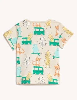 Pure Cotton Animal Print T-Shirt (0-3 Yrs) -Marksandspencer Sale Store SD 04 T78 4111B EK X EC 1