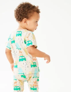 Pure Cotton Animal Print T-Shirt (0-3 Yrs) -Marksandspencer Sale Store SD 04 T78 4111B EK X EC 7