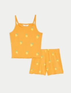 Cotton Rich Lemon Print Short Pyjama Set (6-16 Yrs)