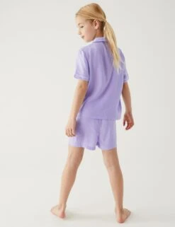 Satin Short Pyjama Set (6-16 Yrs) 6 Satin Short Pyjama Set (6-16 Yrs) -Marksandspencer Sale Store SD 04 T86 2509M G4 X EC 1