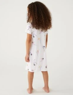 2pk Gymnast & Striped Nightdresses (1-8 Yrs) 7 2pk Gymnast & Striped Nightdresses (1-8 Yrs) -Marksandspencer Sale Store SD 04 T86 4085S Y8 X EC 2