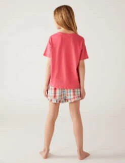 Pure Cotton Besties Slogan Short Pyjama Set (1 - 16 Yrs) -Marksandspencer Sale Store SD 04 T86 7023X A4 X EC 1