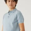 Cotton Rich Knitted Polo Shirt (6-16 Yrs) -Marksandspencer Sale Store SD 04 T87 2346L QE X EC 0