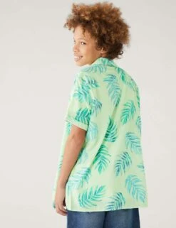 2pc Cotton Blend Leaf Shirt & T-Shirt Set (6-16 Yrs) -Marksandspencer Sale Store SD 04 T87 2614S JV X EC 2