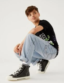 Relaxed Pure Cotton Jeans (6-16 Yrs)