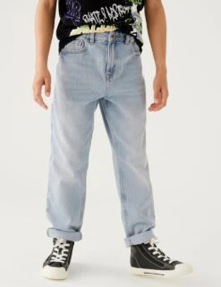 Relaxed Pure Cotton Jeans (6-16 Yrs) -Marksandspencer Sale Store SD 04 T87 3200M HD X EC 3