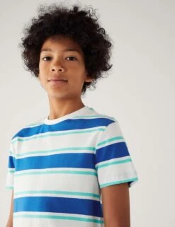 Pure Cotton Striped T-Shirt (6-16 Yrs) -Marksandspencer Sale Store SD 04 T87 4269B F4 X EC 1