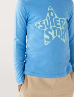 Pure Cotton Super Star Slogan Top (2-8 Yrs) -Marksandspencer Sale Store SD 04 T88 4220B M9 X EC 1